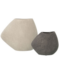 Set of 2 Vases Alexandra House Living White Grey Ceramic 22 x 20 x 13 cm