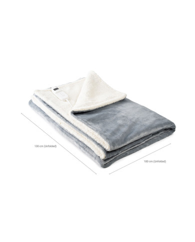 Electric Blanket Heklet InnovaGoods White Grey 130 x 180 cm 160 W
