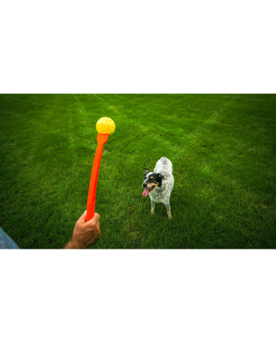 Ball Launcher for Dogs Hunter Yellow Orange Rubber Ball