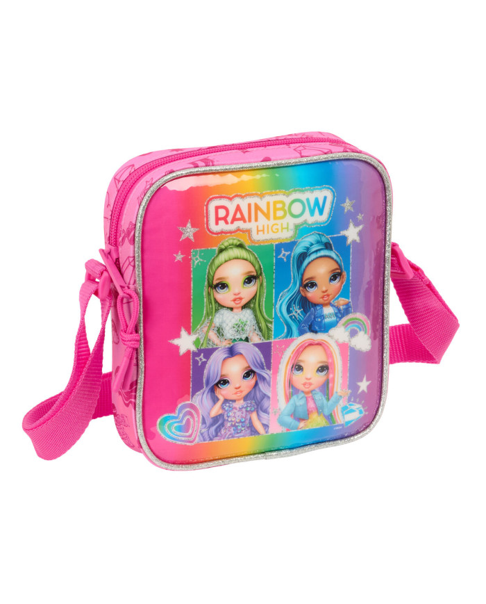 Shoulder Bag Rainbow High Shine Multicolour 16 x 18 x 4 cm