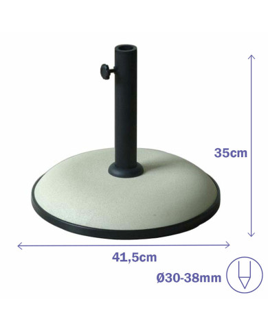 Marbueno Base Umbrella Round Cement 41.5x35 cm 15KG White Garden Pool Terrace 10448