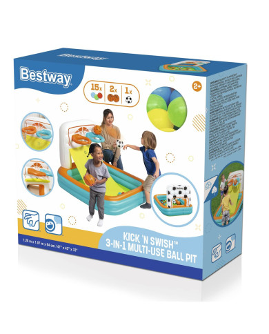 Bestway Inflatable Kids Pool with Baskets, Balls 120x107x84 cm +2 Years Garden 52728