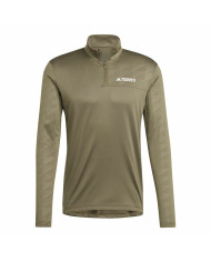 Men’s Sweatshirt without Hood Adidas Mt Half Zi Ls Brown