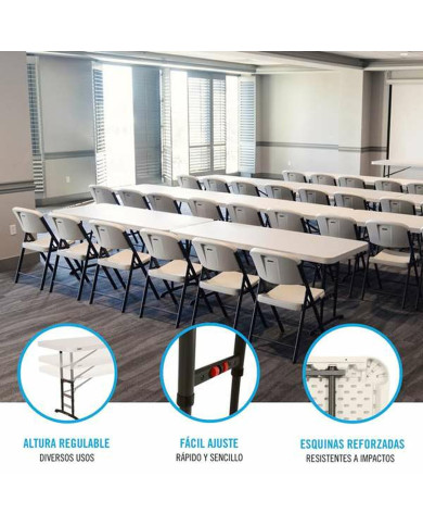 Folding Table Lifetime White Steel Rectangular (Refurbished C)
