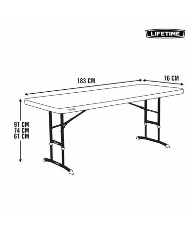 Folding Table Lifetime White Steel Rectangular (Refurbished C)