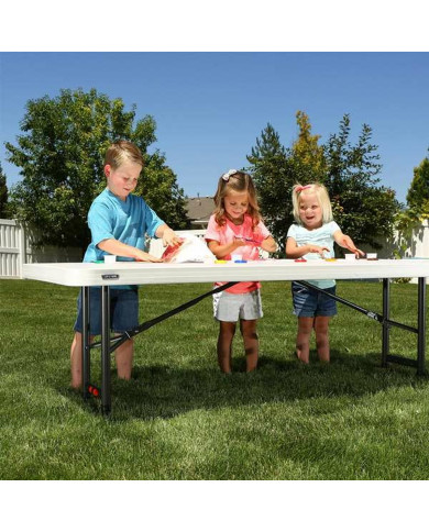 Folding Table Lifetime White Steel Rectangular (Refurbished C)