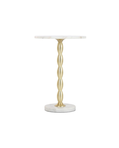 Side table Home ESPRIT White Golden 41 x 41 x 57 cm