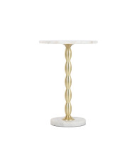 Side table Home ESPRIT White Golden 41 x 41 x 57 cm