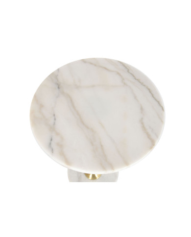 Side table Home ESPRIT White Golden 41 x 41 x 57 cm