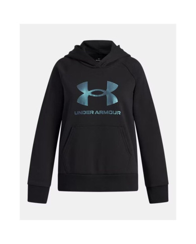 Hooded Sweatshirt for Girls Under Armour Rival Flc Shimmer Hdy Black