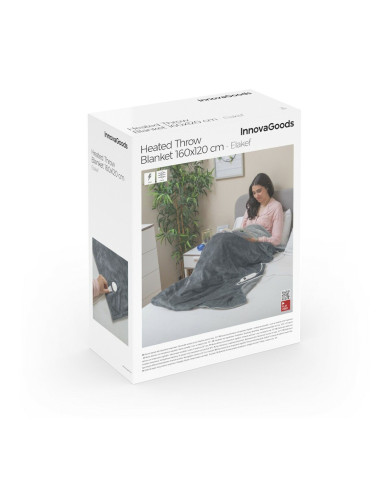 Electric Blanket Elakef InnovaGoods Grey 120 x 160 cm Polyester 160 W (Refurbished A)