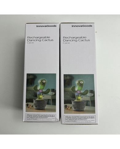 Rechargeable Dancing and Talking Cactus with Music and Multicoloured LED Cacxi InnovaGoods Green (Refurbished A)