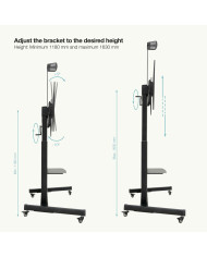 TV stand with wheels TooQ FS20406HM-B 60" 100" 120 kg 130 Kg (Refurbished A)