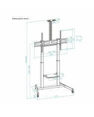 TV stand with wheels TooQ FS20406HM-B 60" 100" 120 kg 130 Kg (Refurbished A)