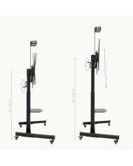 TV stand with wheels TooQ FS20406HM-B 60" 100" 120 kg 130 Kg (Refurbished A)