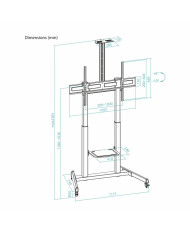 TV stand with wheels TooQ FS20406HM-B 60" 100" 120 kg 130 Kg (Refurbished A)