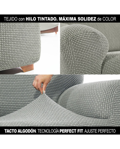 Left long arm chaise longue cover Sofaskins NIAGARA Grey (Refurbished B)