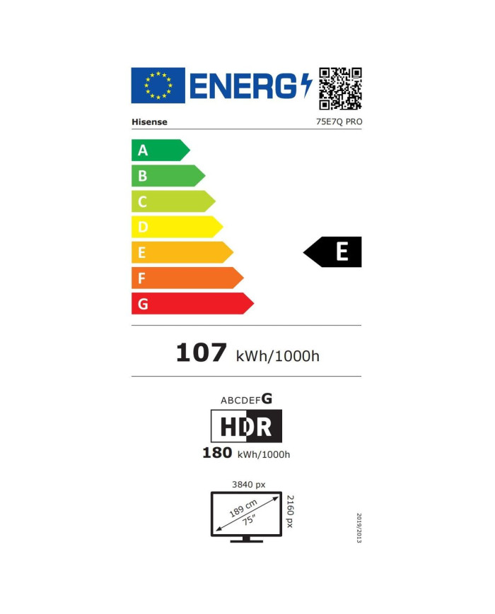 Smart TV Hisense 75E7Q PRO 4K Ultra HD 75" HDR QLED (Refurbished A)