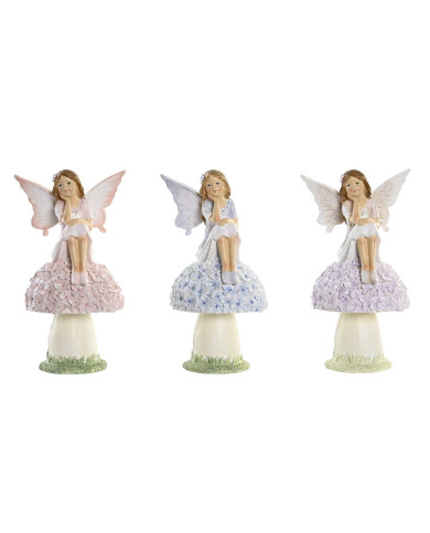 Decorative Figure DKD Home Decor Blue Pink Lilac Fairy 9,5 x 8 x 17 cm (3 Pieces)