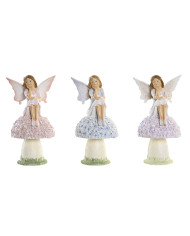 Decorative Figure DKD Home Decor Blue Pink Lilac Fairy 9,5 x 8 x 17 cm (3 Pieces)
