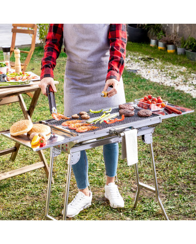 Stainless Steel Foldable Charcoal BBQ ExelQ InnovaGoods