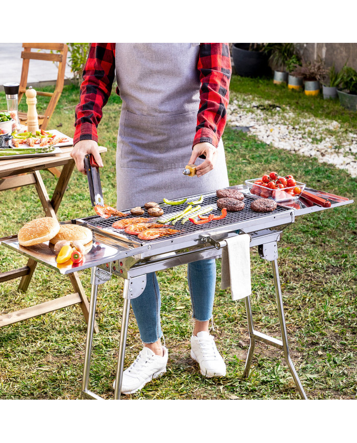 Stainless Steel Foldable Charcoal BBQ ExelQ InnovaGoods