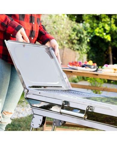 Stainless Steel Foldable Charcoal BBQ ExelQ InnovaGoods
