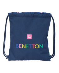 Backpack with Strings Benetton Damero Navy Blue 35 x 40 x 1 cm