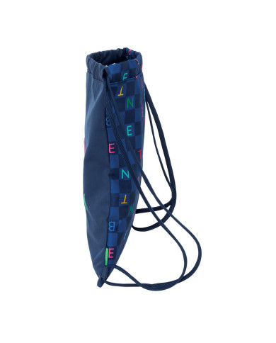 Backpack with Strings Benetton Damero Navy Blue 35 x 40 x 1 cm