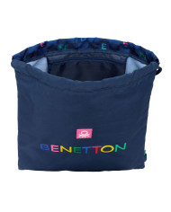 Backpack with Strings Benetton Damero Navy Blue 35 x 40 x 1 cm