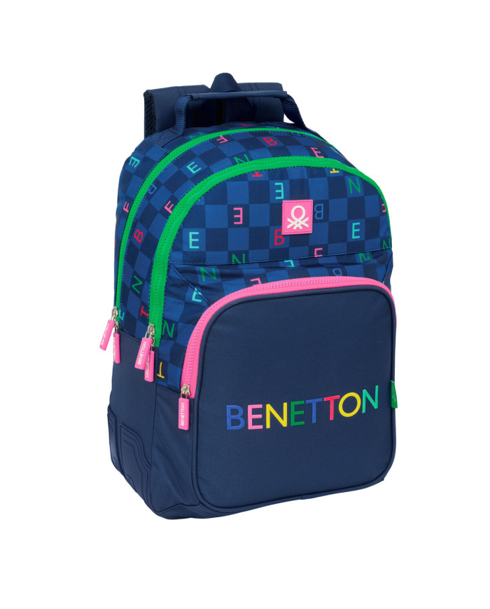School Bag Benetton Damero Navy Blue 32 x 42 x 15 cm
