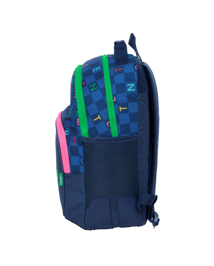 School Bag Benetton Damero Navy Blue 32 x 42 x 15 cm