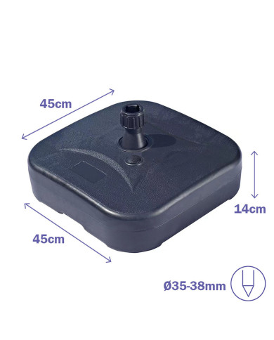 Base for beach umbrella Marbueno Black Plastic 45 x 14 x 45 cm