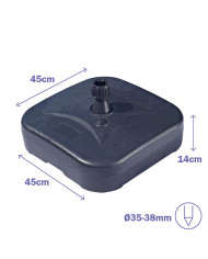 Base for beach umbrella Marbueno Black Plastic 45 x 14 x 45 cm