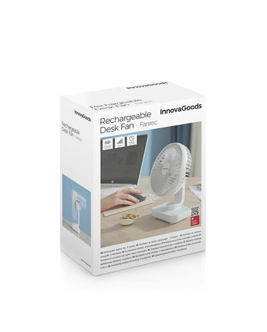 Rechargeable Desk Fan Fanrec InnovaGoods Ø5,4'' 3600 mAh / 13,3 W