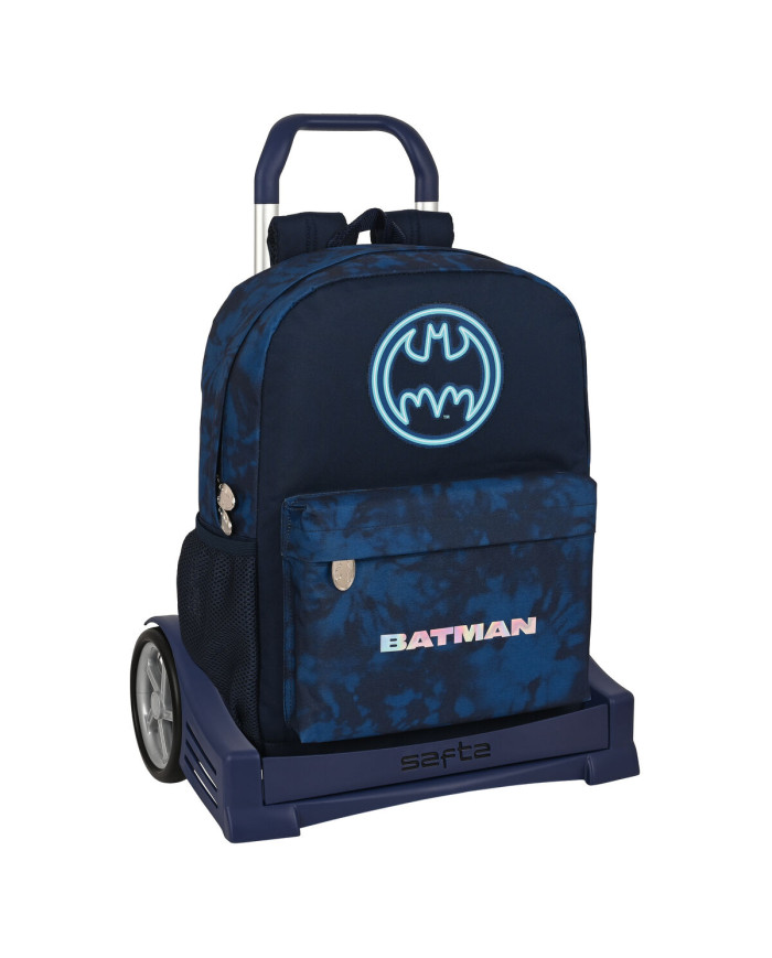 School Rucksack with Wheels Batman Legendary Navy Blue 32 x 43 x 14 cm