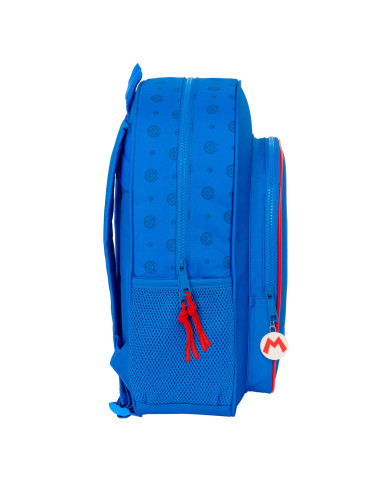 School Bag Super Mario Play Blue Red 32 X 38 X 12 cm