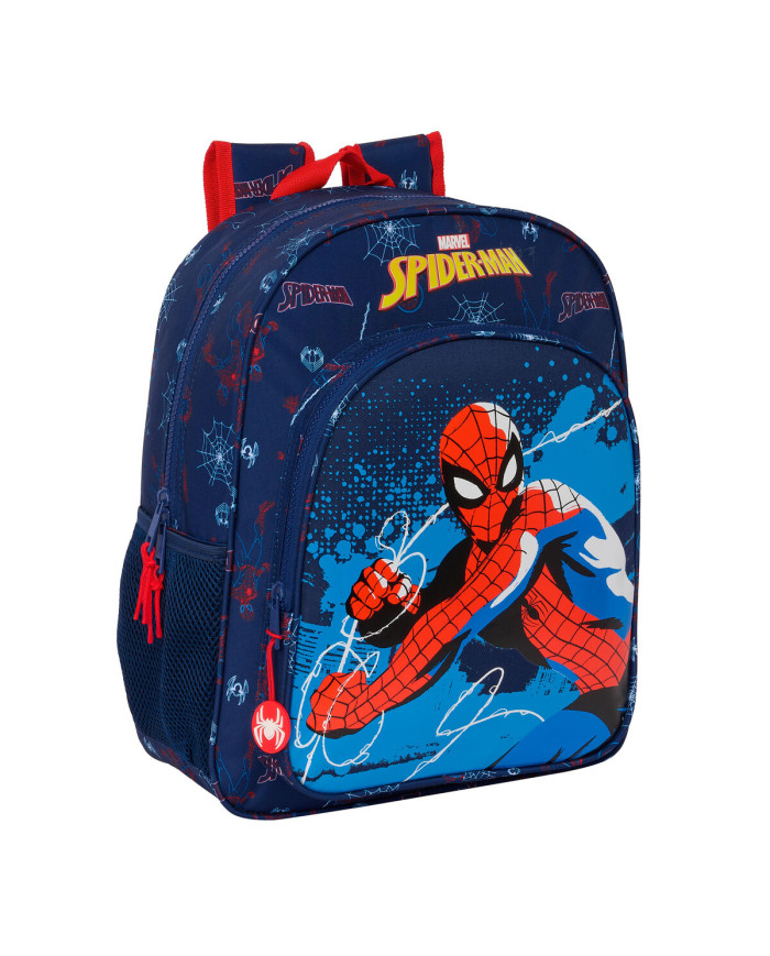 School Bag Spider-Man Neon Navy Blue 32 X 38 X 12 cm