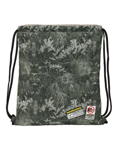 Backpack with Strings Jurassic World Warning Grey 35 x 40 x 1 cm