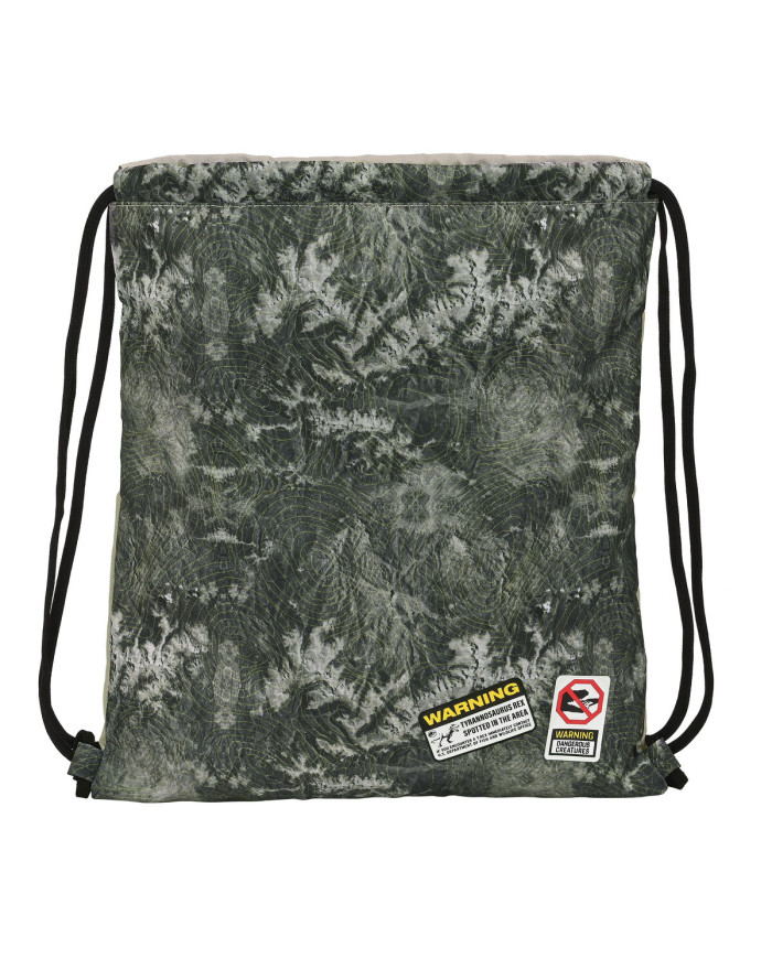 Backpack with Strings Jurassic World Warning Grey 35 x 40 x 1 cm