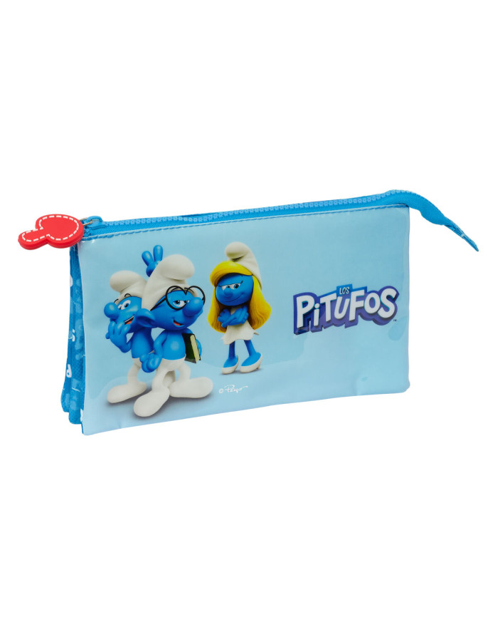 Double Carry-all Los Pitufos Blue 22 x 12 x 3 cm