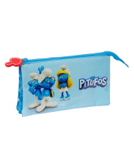 Double Carry-all Los Pitufos Blue 22 x 12 x 3 cm