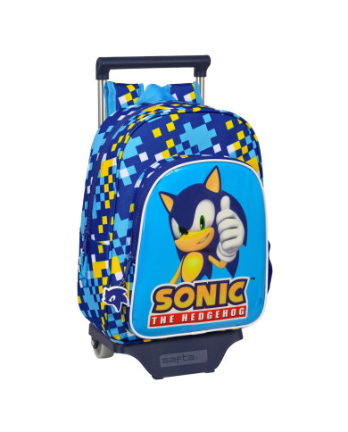 School Rucksack with Wheels Sonic Speed 26 x 34 x 11 cm Blue