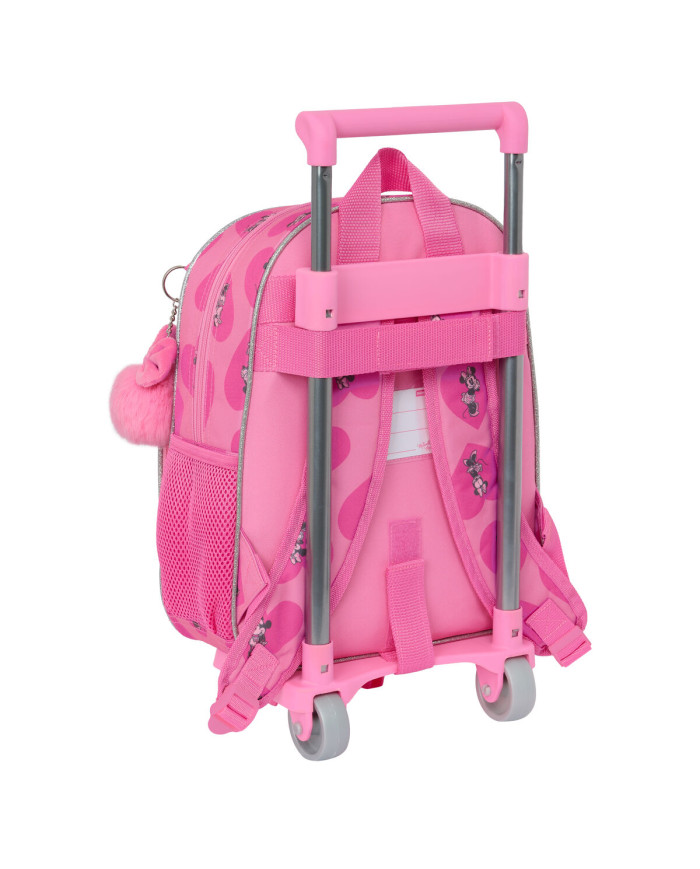 School Rucksack with Wheels Minnie Mouse Loving Pink 28 x 34 x 10 cm