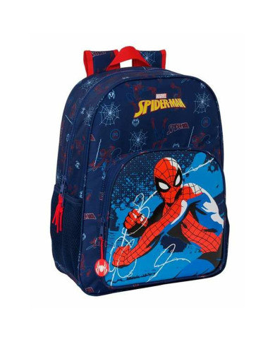 School Bag Spider-Man Neon Navy Blue 33 x 42 x 14 cm