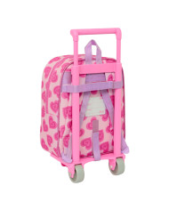 School Rucksack with Wheels Barbie Love Pink 22 x 27 x 10 cm