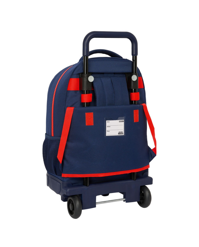 School Rucksack with Wheels Super Mario World Navy Blue 33 x 45 x 22 cm