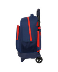 School Rucksack with Wheels Super Mario World Navy Blue 33 x 45 x 22 cm