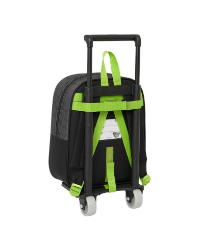School Rucksack with Wheels Teenage Mutant Ninja Turtles Black Grey 22 x 27 x 10 cm