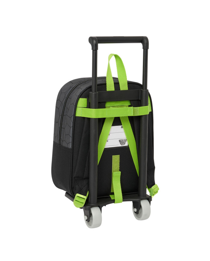 School Rucksack with Wheels Teenage Mutant Ninja Turtles Black Grey 22 x 27 x 10 cm